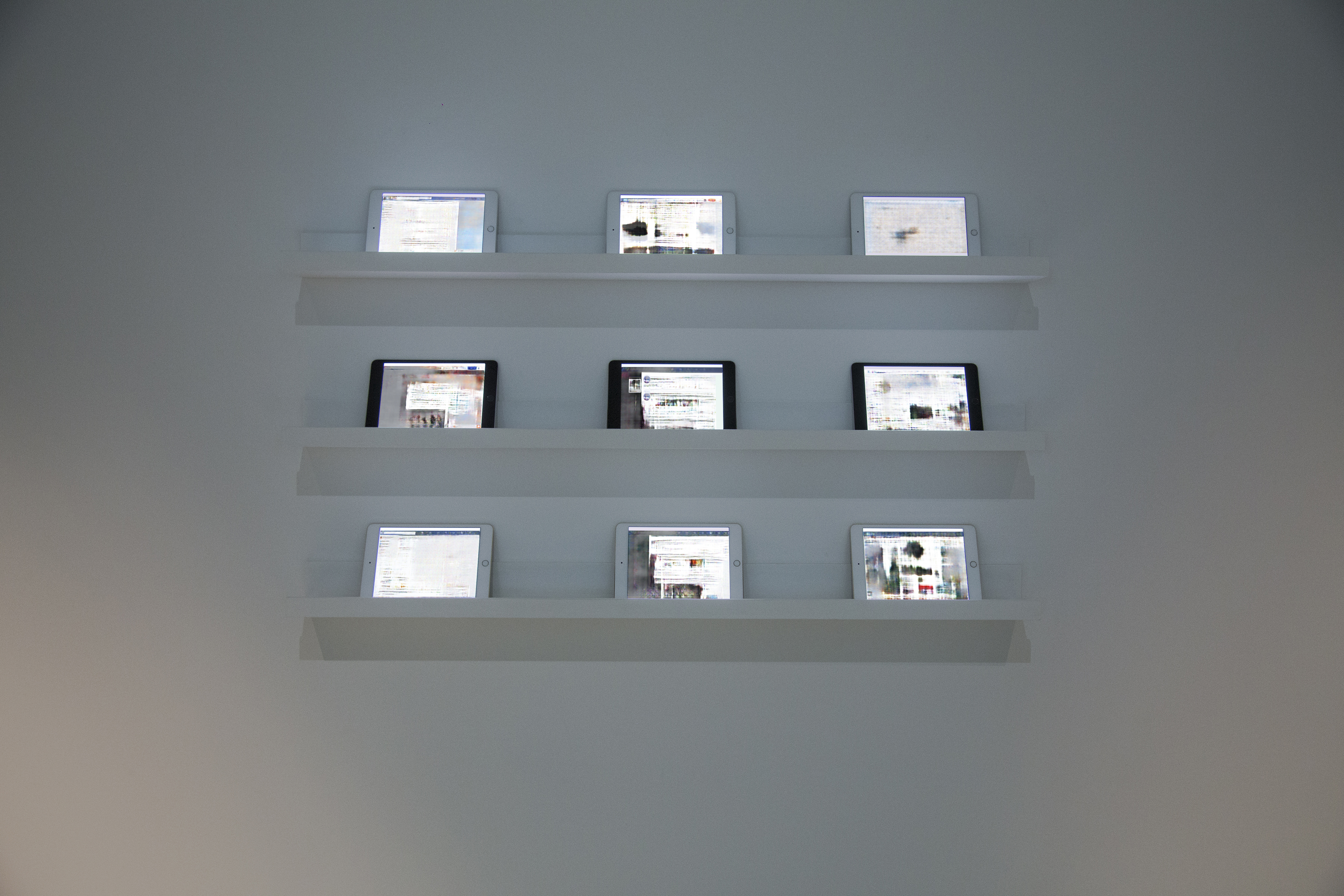 Perverse affordances installed in 9 channels on ipads as part of Scaffolds I can no longer See at Interaccess